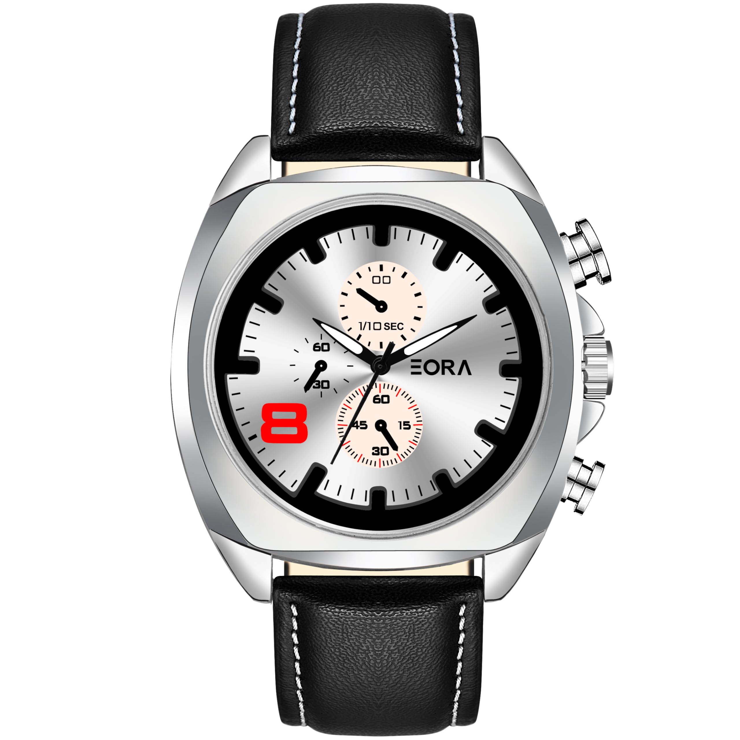 EORA Le Exclusive Leather - Analog Watch for Men-Stylish Timepiece with Fox Leather Black Belt- Stainless Dial Case in Silver (B0CSTCZTCZ) Amazon Price History, Amazon Price Tracker