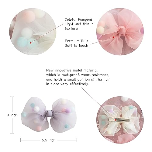 Miniatura 7 de 2 pinzas para el cabello con lazo grande para niñas y mujeres, accesorio elegante para el cabello para cumpleaños, uso diario, vacaciones y fiestas