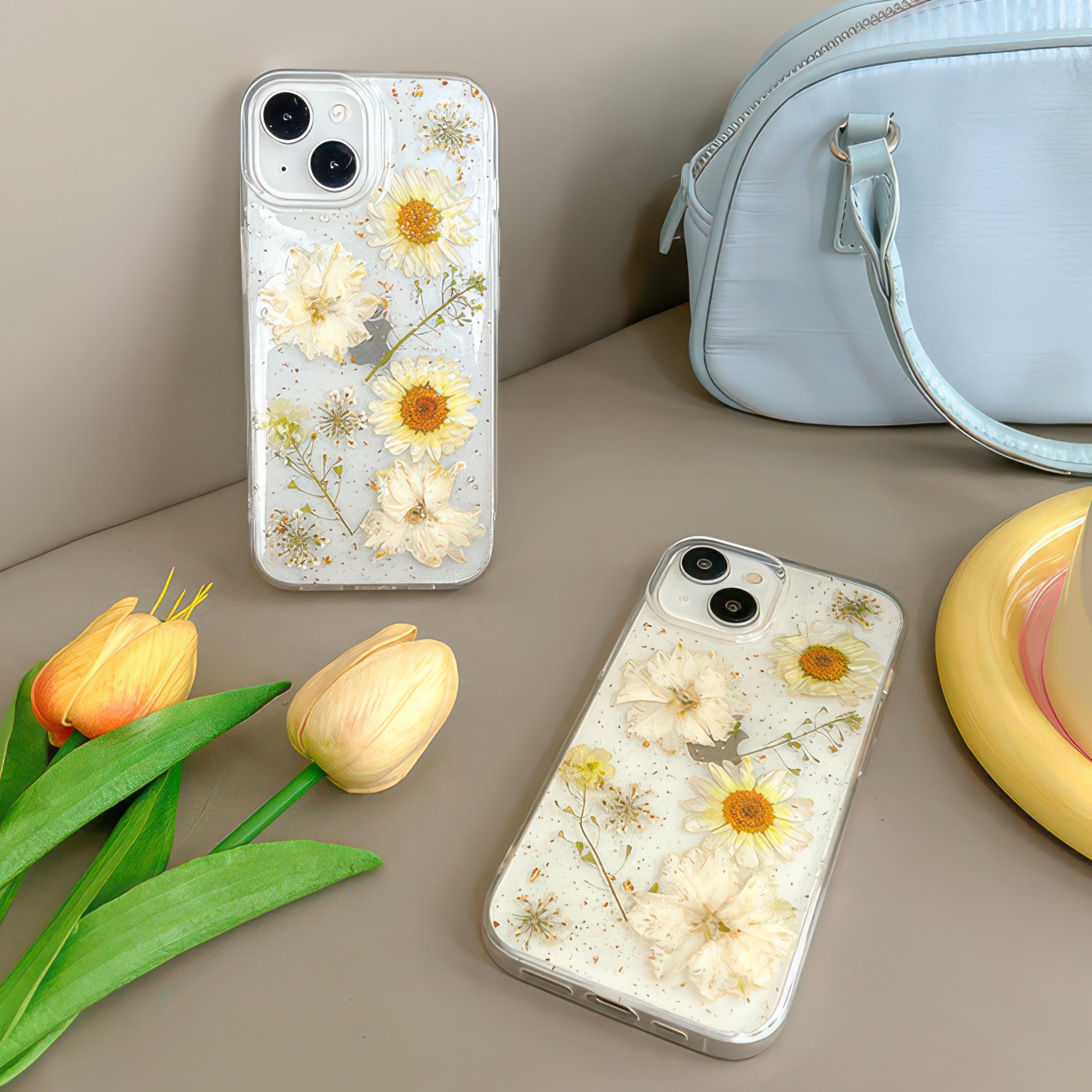 Amazon.co.jp: IAIYOXI for iPhone 15 Pro Max クリアケース 本物の花