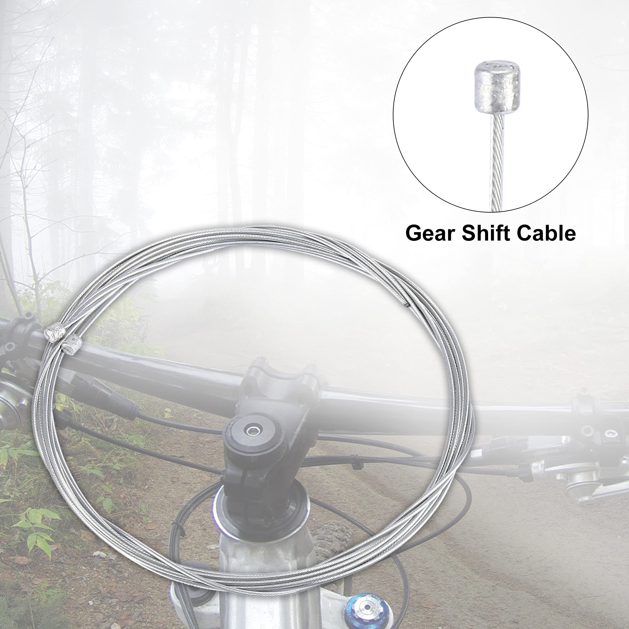 Kit Câble De Dérailleur ABSOPRO 2m – Gaine Et Câbles Interne, Pour VTT Et Vélo De Route, Acier Inoxydable, Blanc