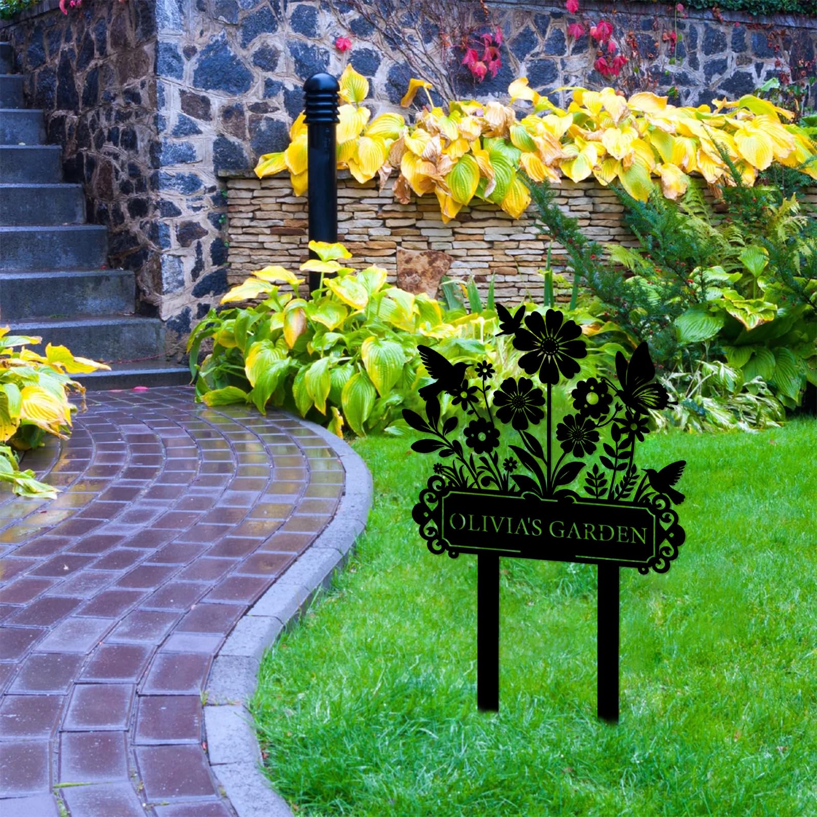 Custom Garden Sign | Personalized Garden Stake Metal Sign | Personalized Garden Name Sign | Custom Sign Outdoor Metal | Metal Sign Stakes Customized | Gardening Decor Gifts for Gardeners