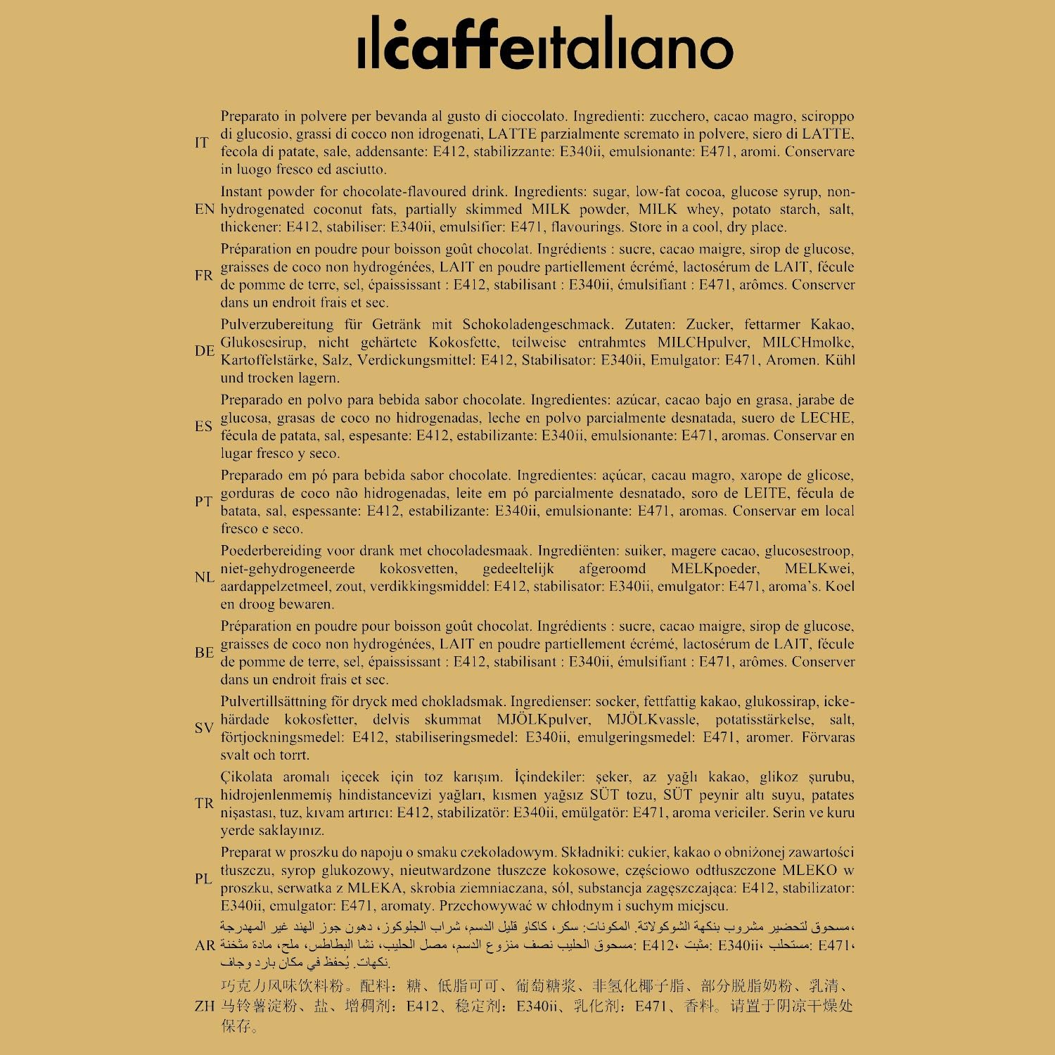 Il caffè italiano 80 kapsułek czekolady kompatybilne Nespresso
