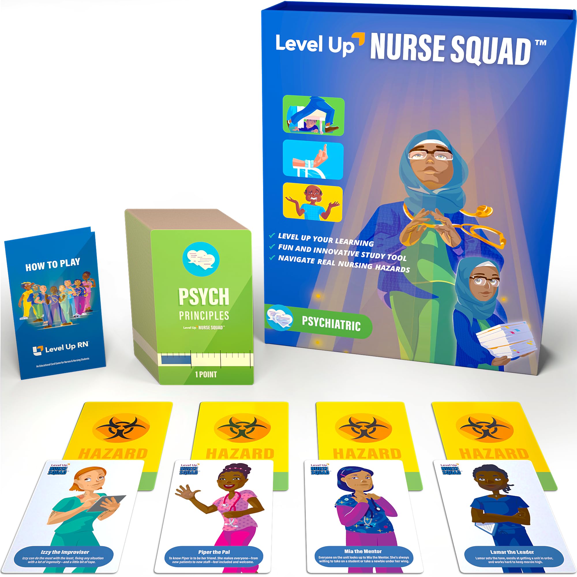 Level Up RN Psychiatric Mental Health Flash Cards – Essential Info for Nursing School – 111 Cards – NCLEX ATI HESI Review