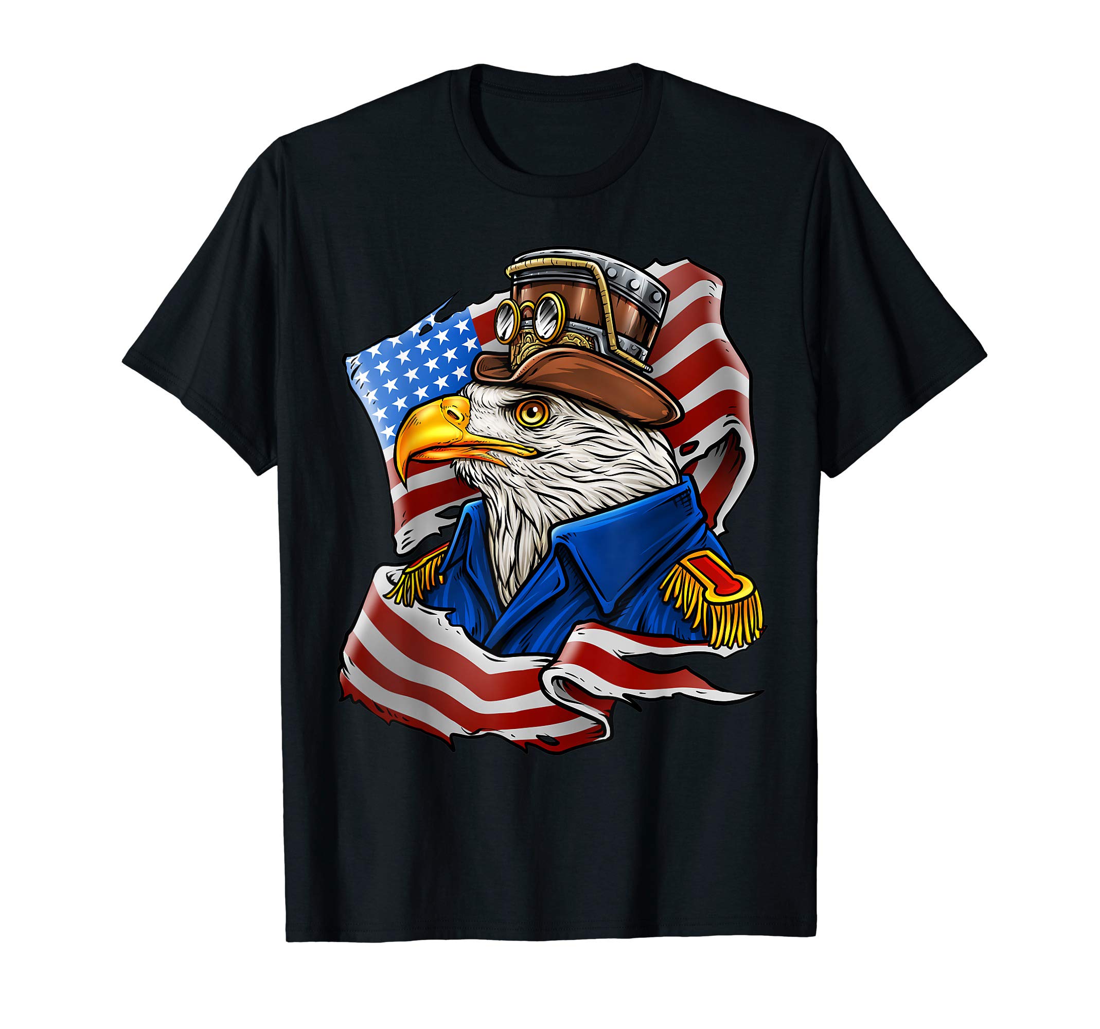 Patriotic Eagle American Flag Inspired GiftsFunny Eagle With Hat And  American Flag T-Shirt