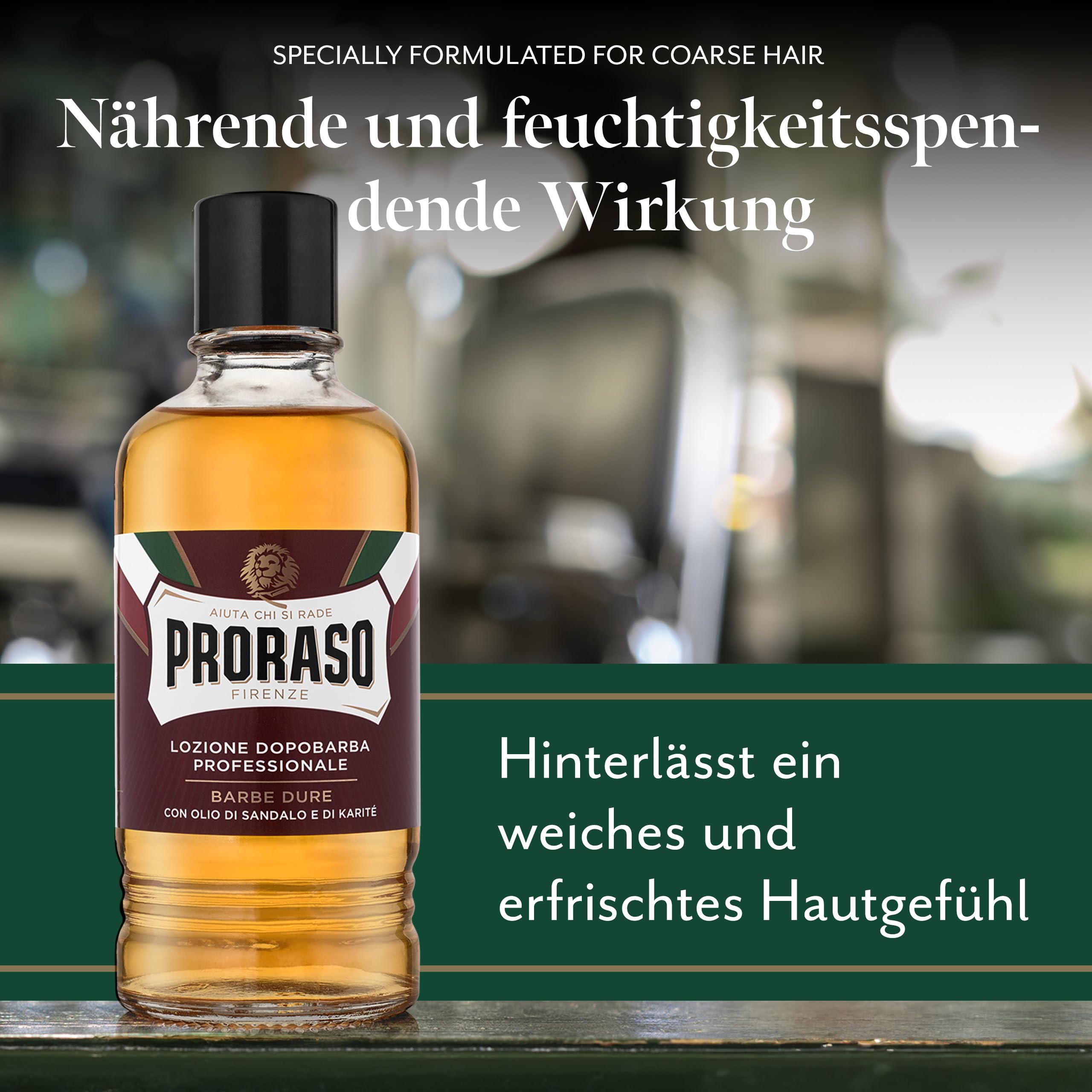 Proraso Professional After Shave Lotion Nourishing, 400 ml, Aftershave für Männer mit Sandelholz & Shea Öl, hilft, den Hautkomfort wiederherzustellen, Made in Italy