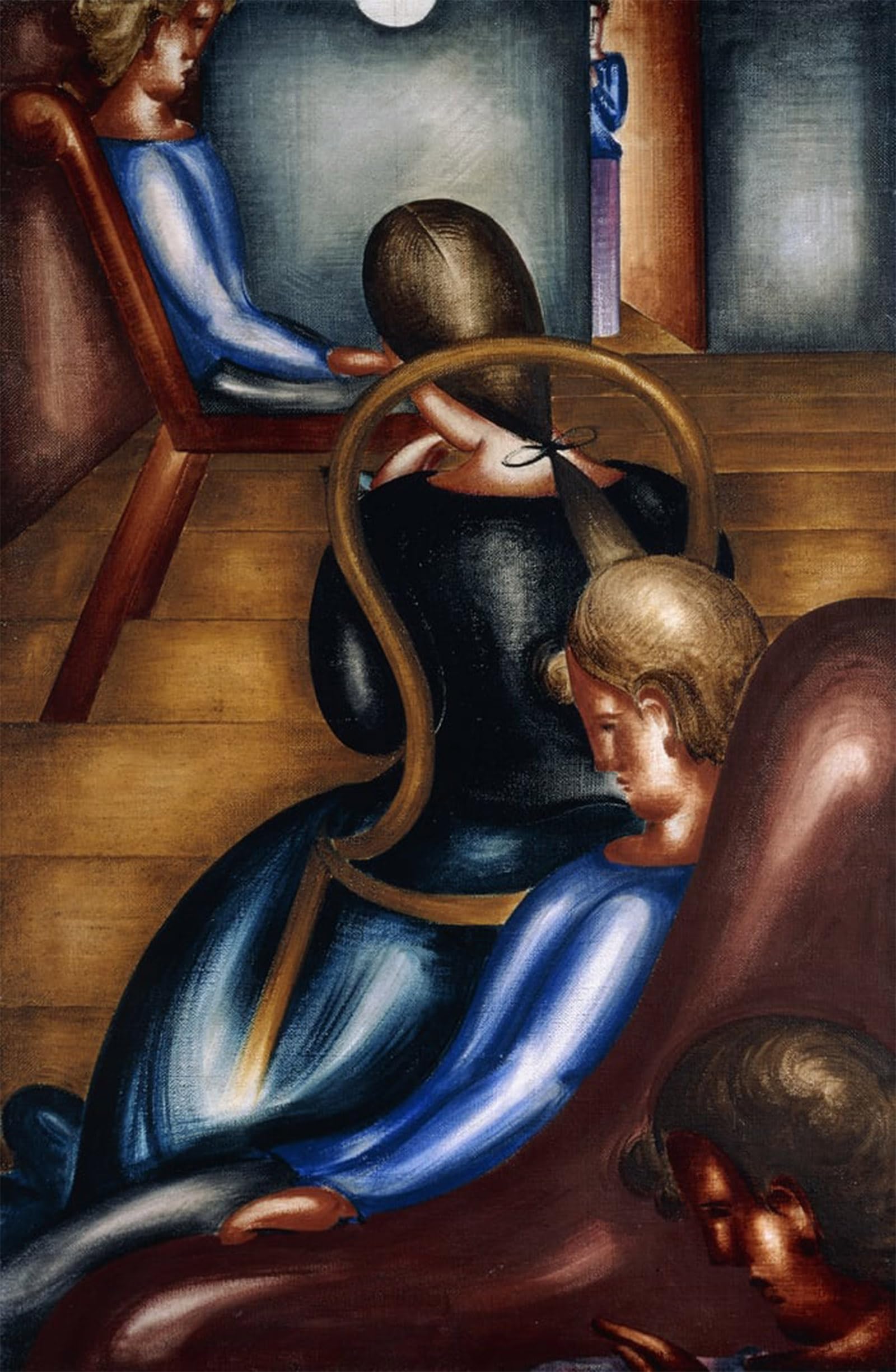 ARTXLXXBN Famous Painting Art Wall Decor Abstract Art Picture Large Sedentary groupGrosse Sitzendengruppe by Oskar Schlemmer Animal Pictures for Home Decor 60x90cm