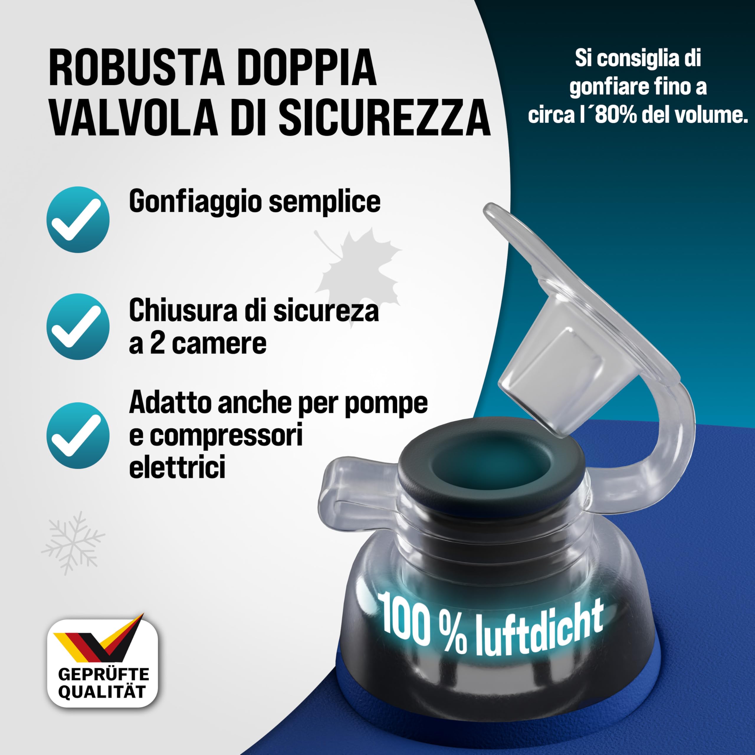 MONZANA® 6x Cuscino Gonfiabile per Piscina Invernale 120 cm XL PVC -20°C Doppia Cucitura 4 Occhielli Valvola Sicurezza Copertura Pool Winter | Cuscino Invernale, XL, Copertura, Pool, PVC, Resistente, Carico Max 15 Kg, Doppia Cucitura, Antigelo, Antifoglie
