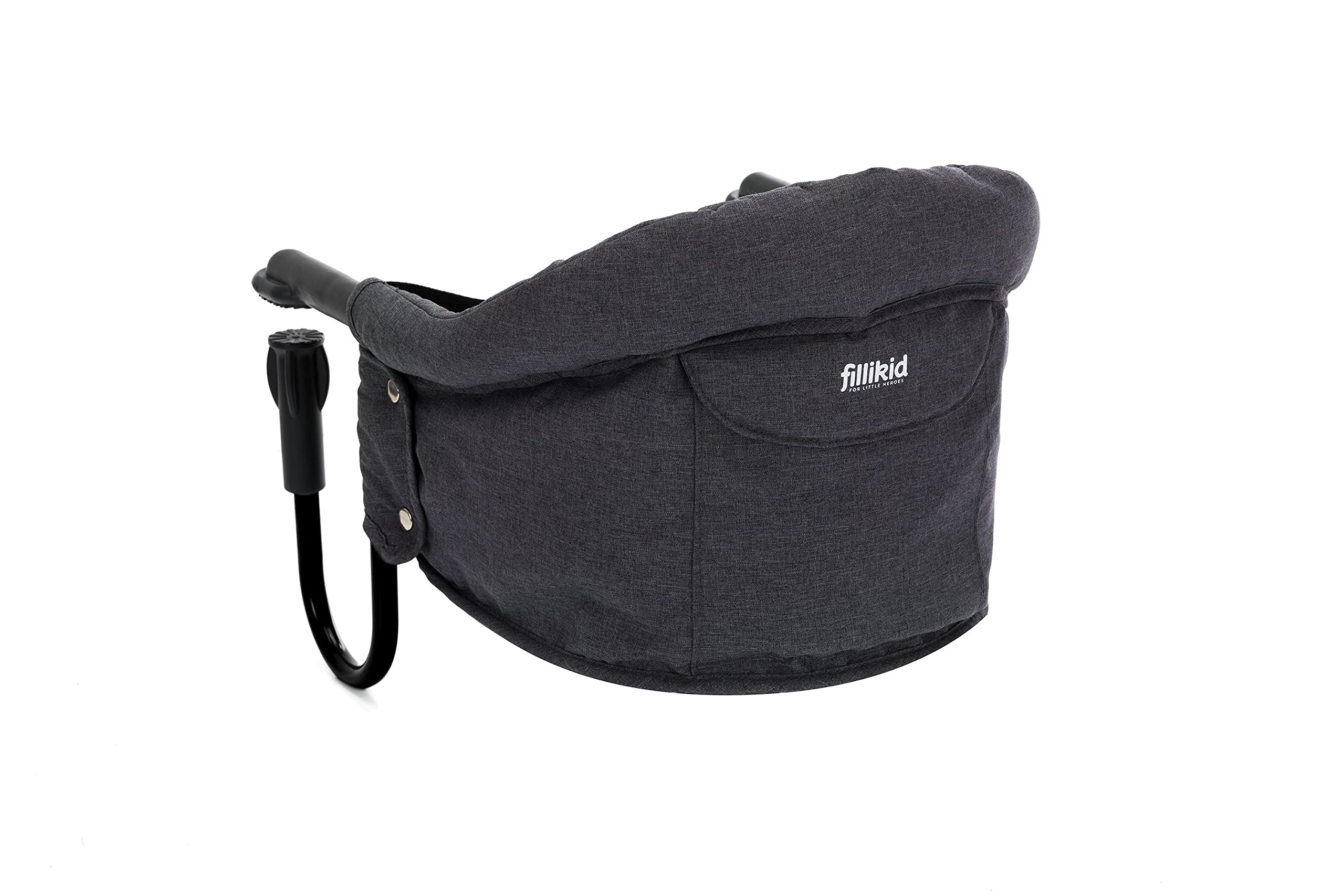 Fillikid Trona Portatil Bebe Plegable, Silla Ajustable a la Mesa con Enganches Antideslizantes, Asiento de Mesa hasta 15 kg, Bolsa de Transporte - Gris