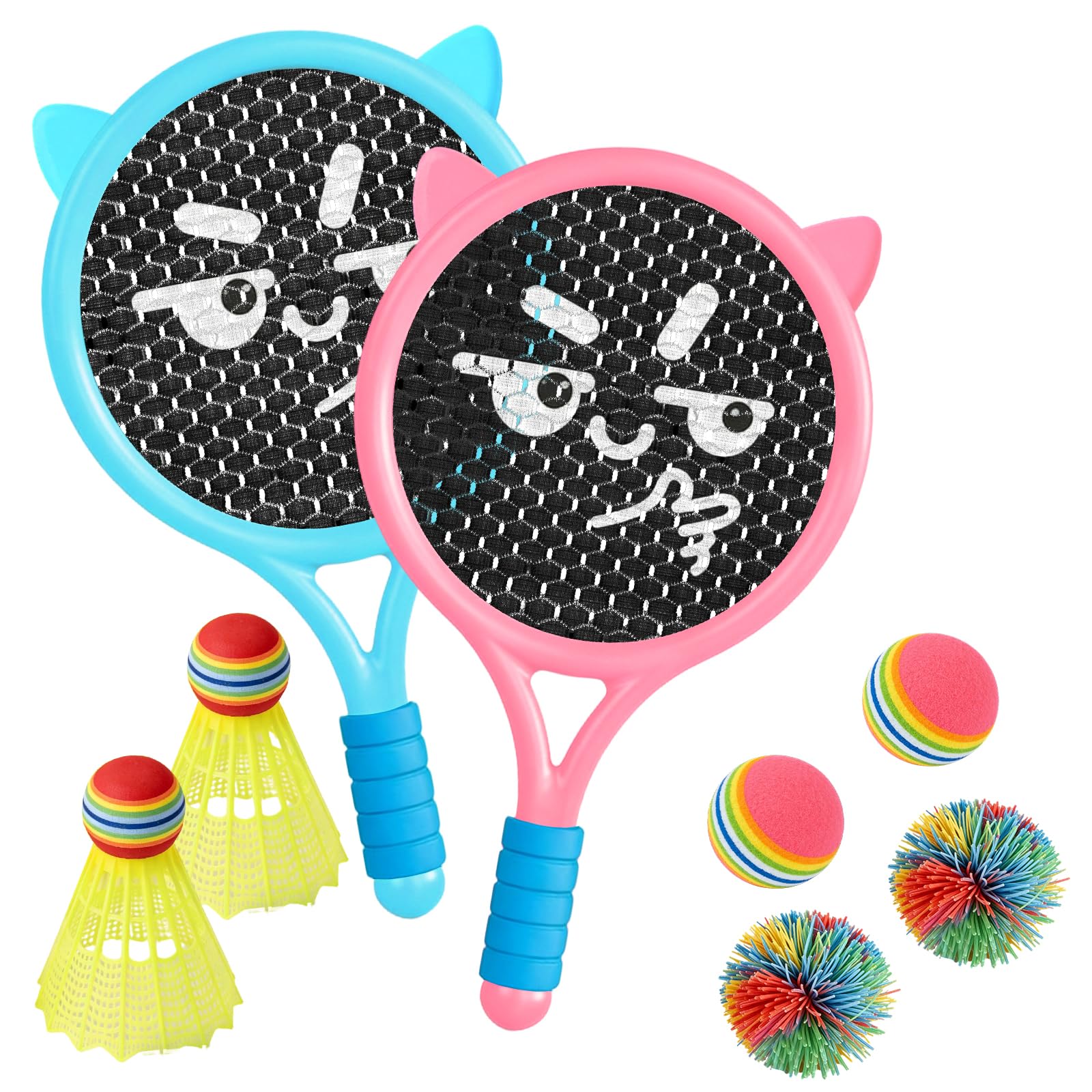 Kids Beach Bat and Ball, Tennis Rackets Set, Outdoor Garden Badminton Set, Perfect for Beginners and Suitable for Indoor And Outdoor Play. Helps Develop Hand-Eye Coordination Overall Athletic Ability