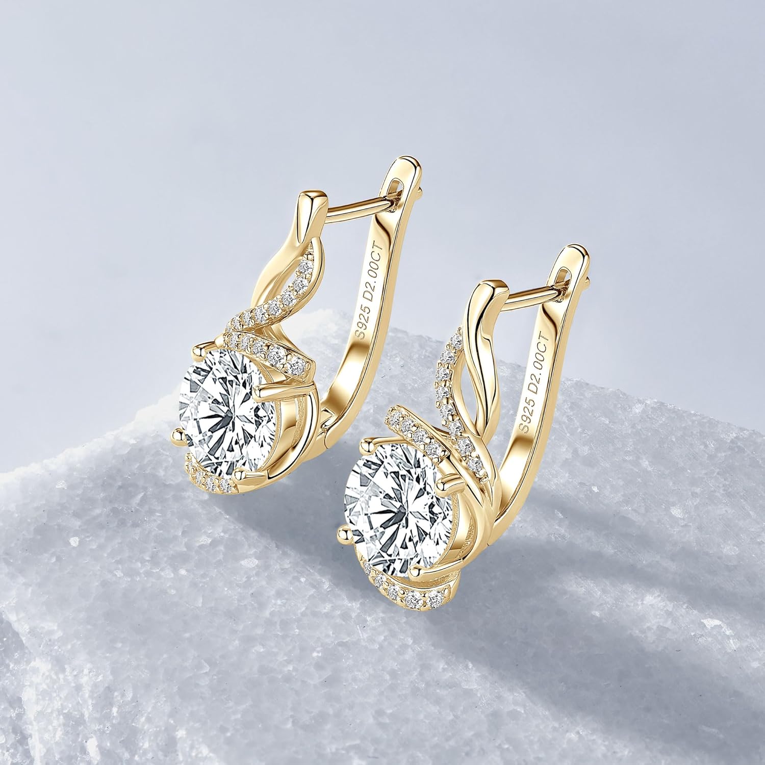 Infinity Moissanite Hoop Earrings, 4.0cttw D Color Round Cut Moissanite 925 Sterling Silver Infinity Earrings for Women Wedding Birthday Jewerly Gifts - Image 7