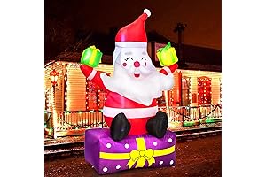 Six Foot Inflatable Santa Yard Decoration With Built-in Lights