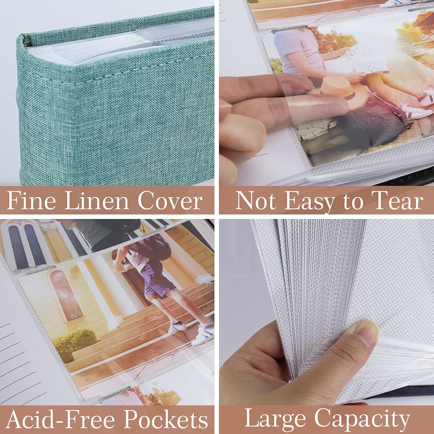 Vienrose Photo Albums 6x4 (15x10 cm) 300 Pockets Linen Cover with Memo Spaces Photobook Large Capacity Pictures Album Memory Book for Wedding Family - Image 5
