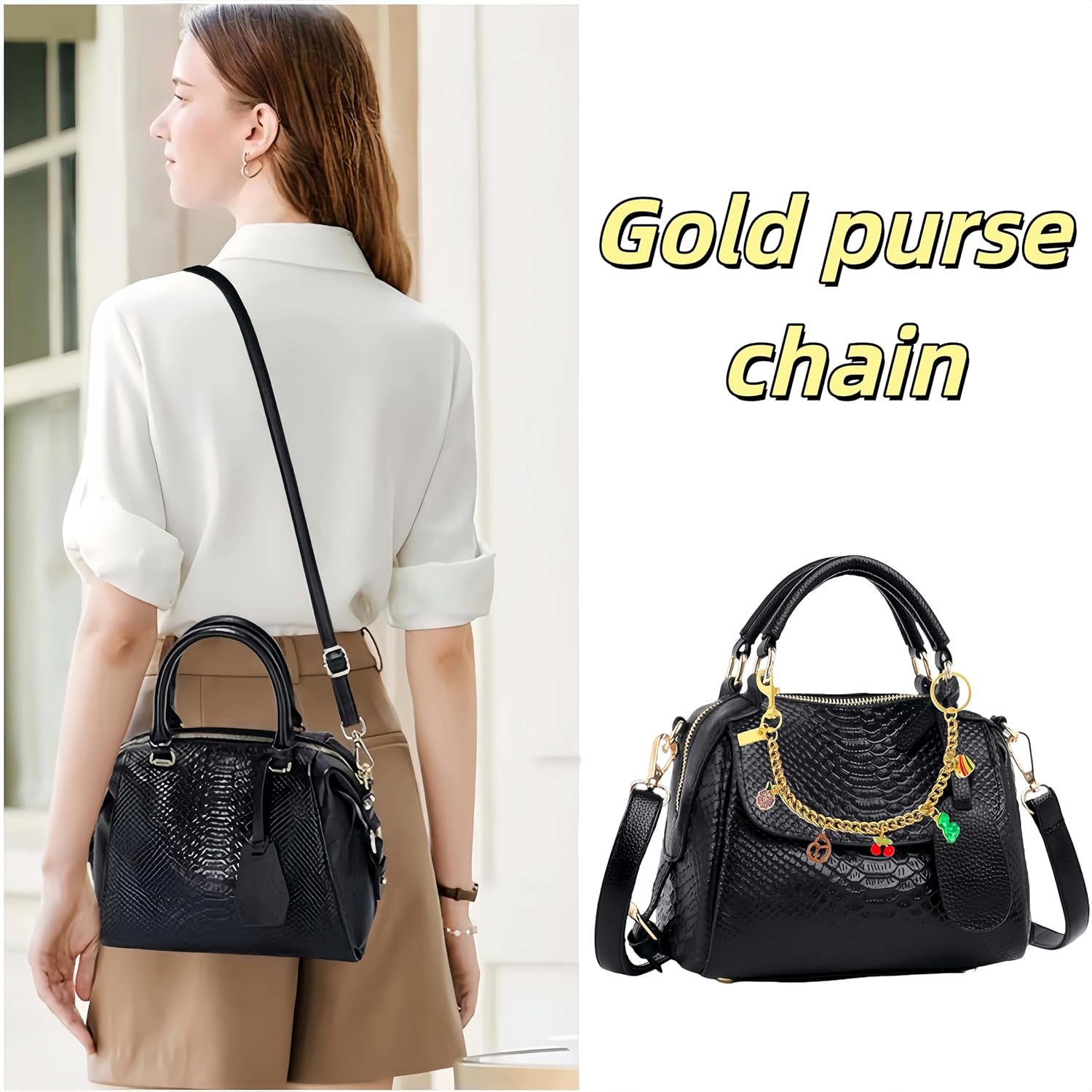 Bag Purse Charm decoration Extender Chain, Cute Gold Bag Charms Wallet Chain Keychains Purse Accessories For Women - Image 3