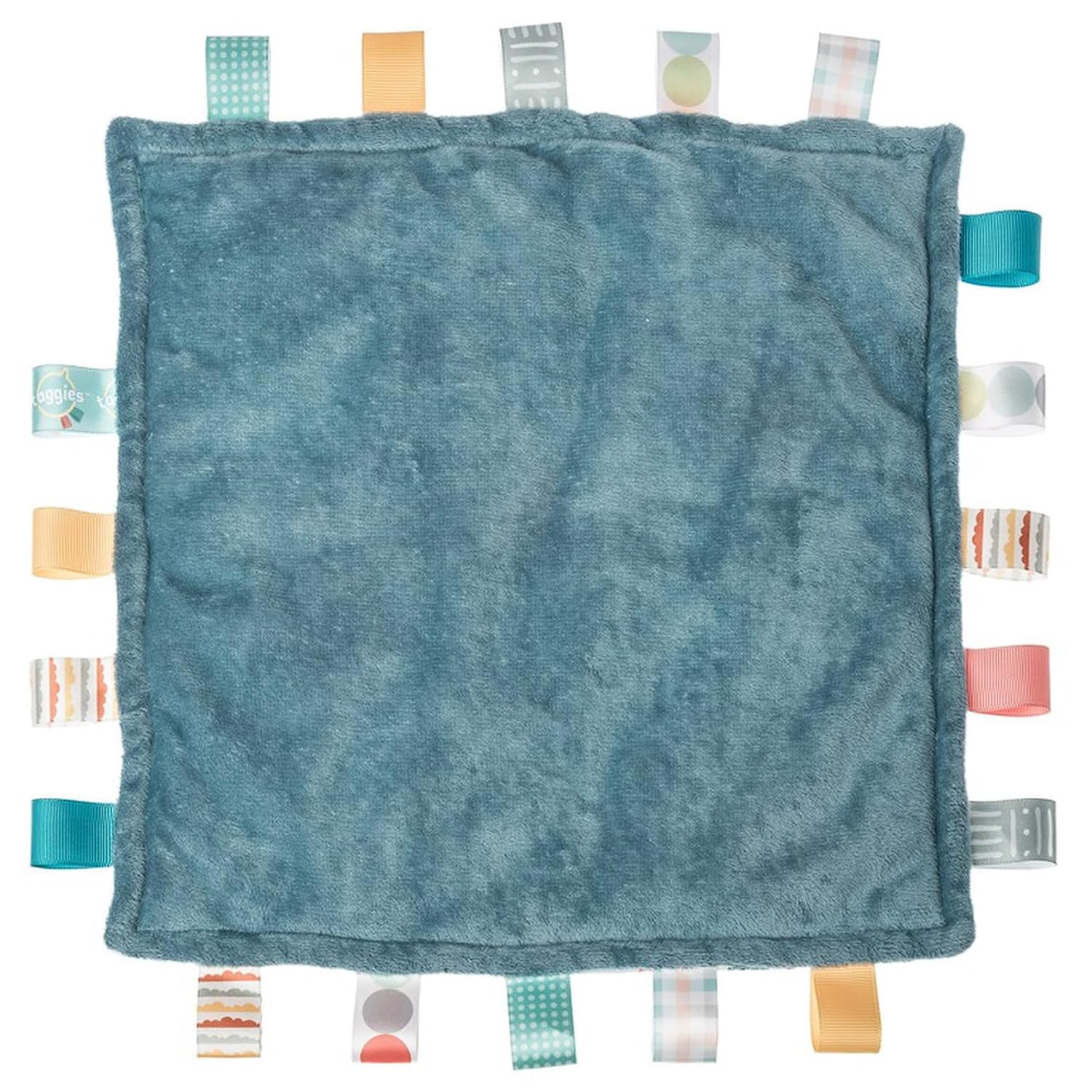 Taggies Lovey for Baby Security Blankets Original Comfy Blanket with Sensory Tags, 12 x 12-Inches, Fishies