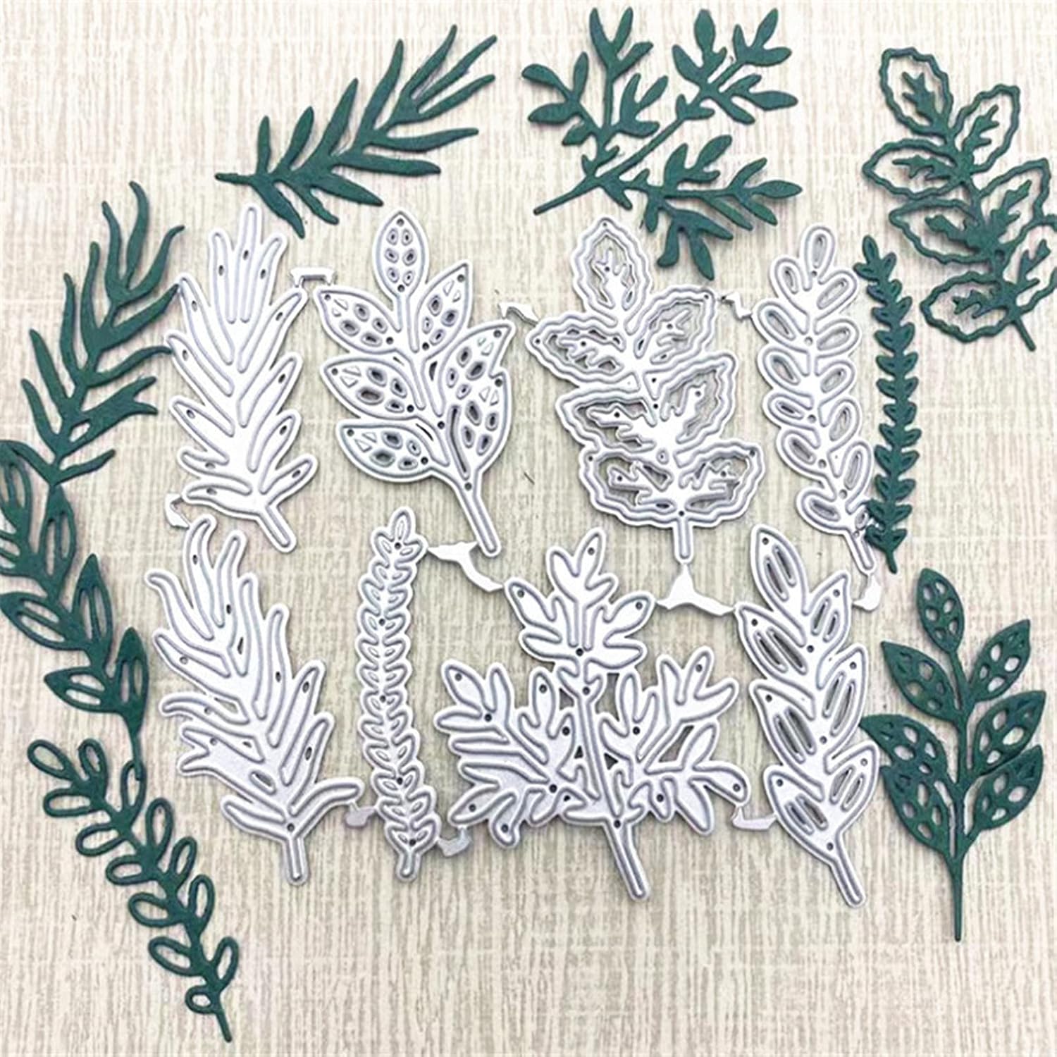 8Pcs/Set Leaf Metal Die Cuts,Various Leaves Plant Flower Cutting Dies Cut Stencils for DIY Scrapbooking Album Decorative Embossing Paper Dies Card Making