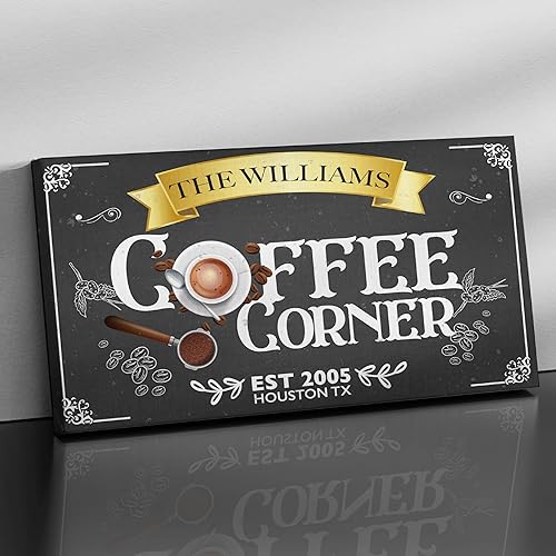 Miniatura 9 de aydan's unique finds Cartel de lienzo personalizado de esquina de café, impresión de lienzo de barra de café rústica personalizada, arte de pared de