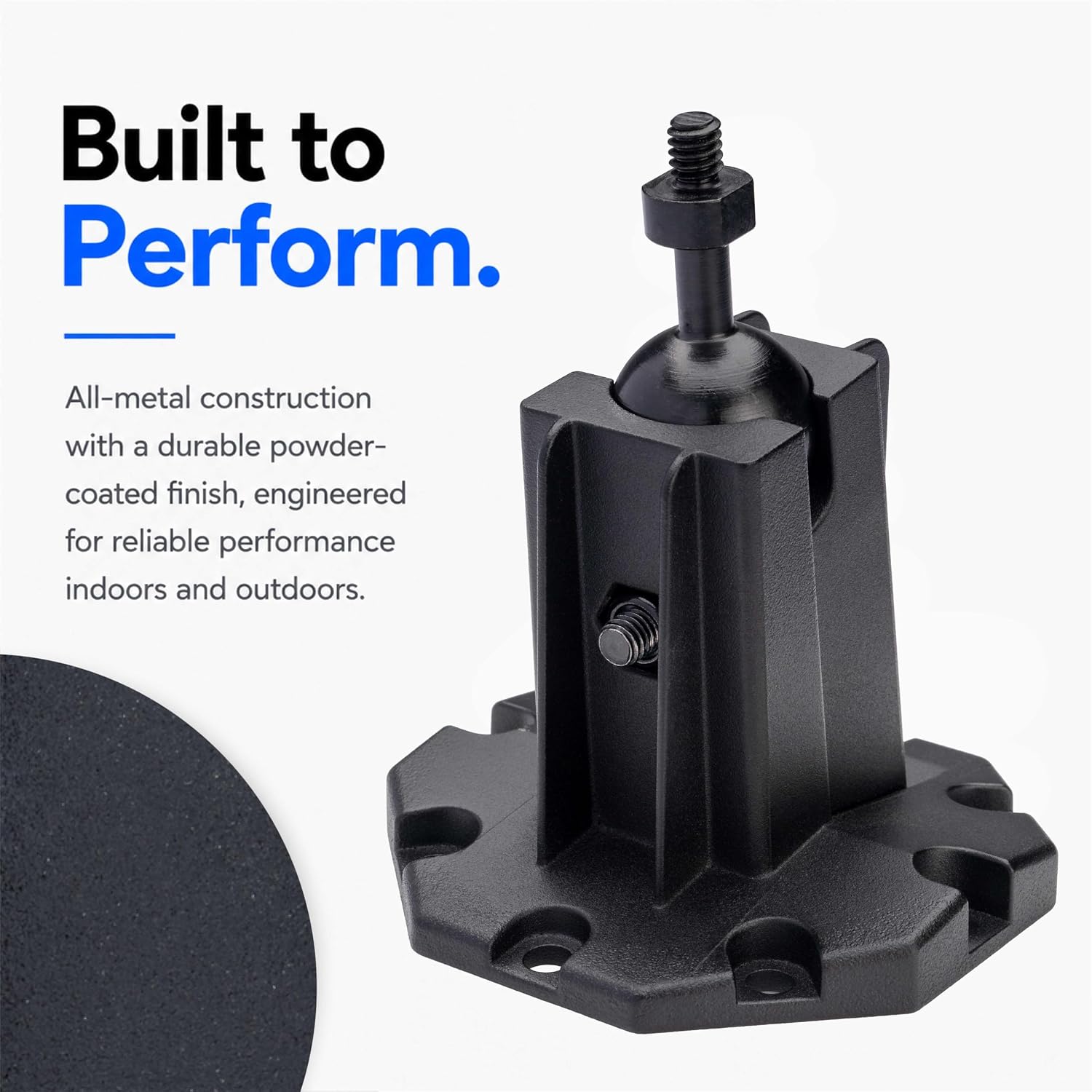 Channel Master All-Metal Speaker Wall & Ceiling Mount, 1 Mount | Heavy-Duty Adjustable, Universal 1/4"-20 Thread, 20 lb Capacity, For Speakers, Cameras & Professional Equipment