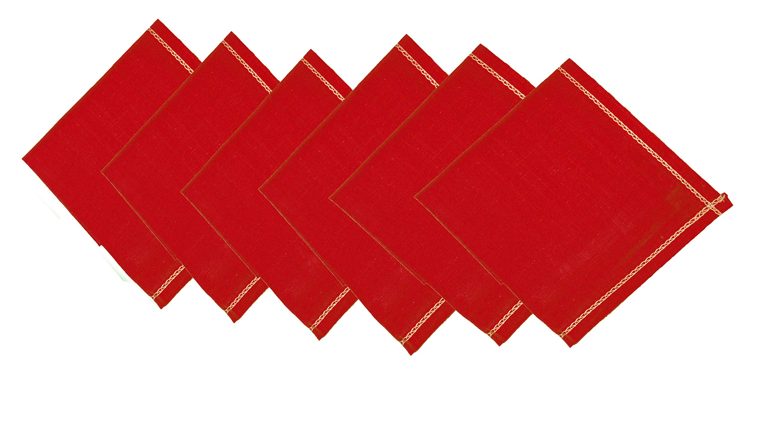 neelam Men's Cotton Plain Red Handkerchief, Pack of 6-picture-39
