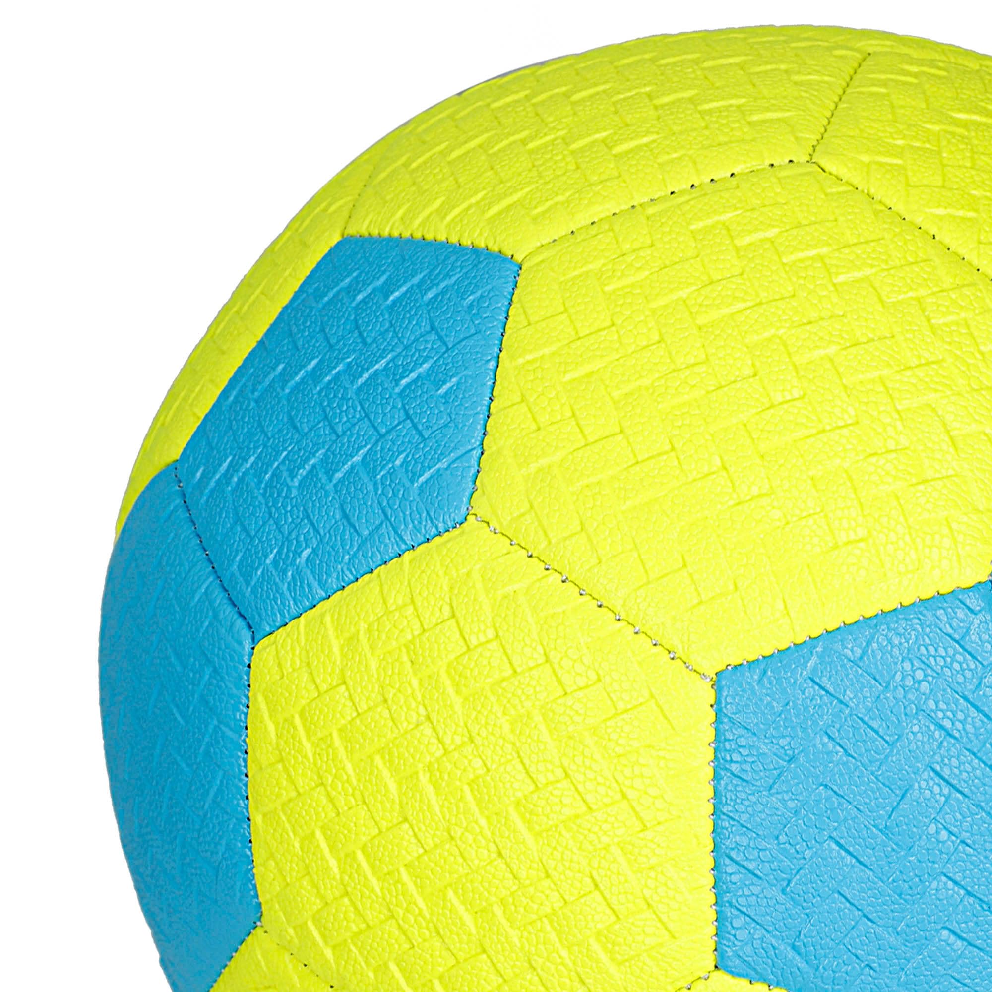 AKTIVE Balón de fútbol PVC Talla 5 320-340g D22 cm Amarillo fosforito Azul Resistente Duradero Entrenamiento Aire Libre