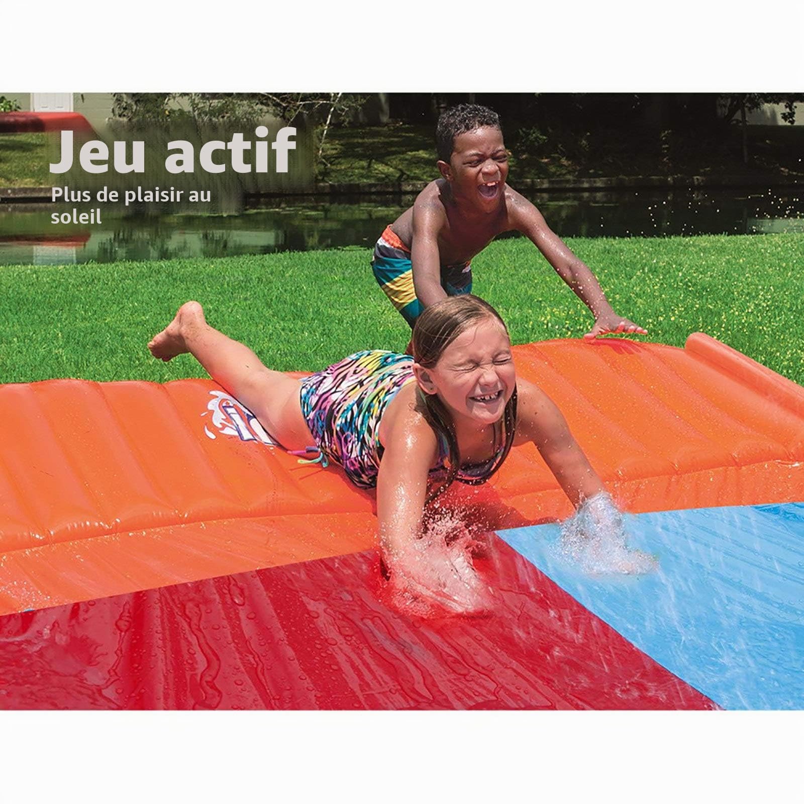 BESTWAY Tapis glissant 2 pistes longueur 549 cm avec rampe d'élan