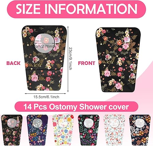 Miniatura 2 de Mumufy 14 fundas para bolsa de ostomía para mujeres y hombres con apertura redonda, protector de cuidado de ducha, cubierta de olor