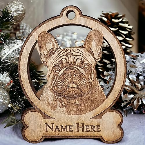 Miniatura 4 de Adorno de bulldog francés | Adornos de Navidad personalizados para dueños de franceses, regalos únicos de perros para amantes de los perros,