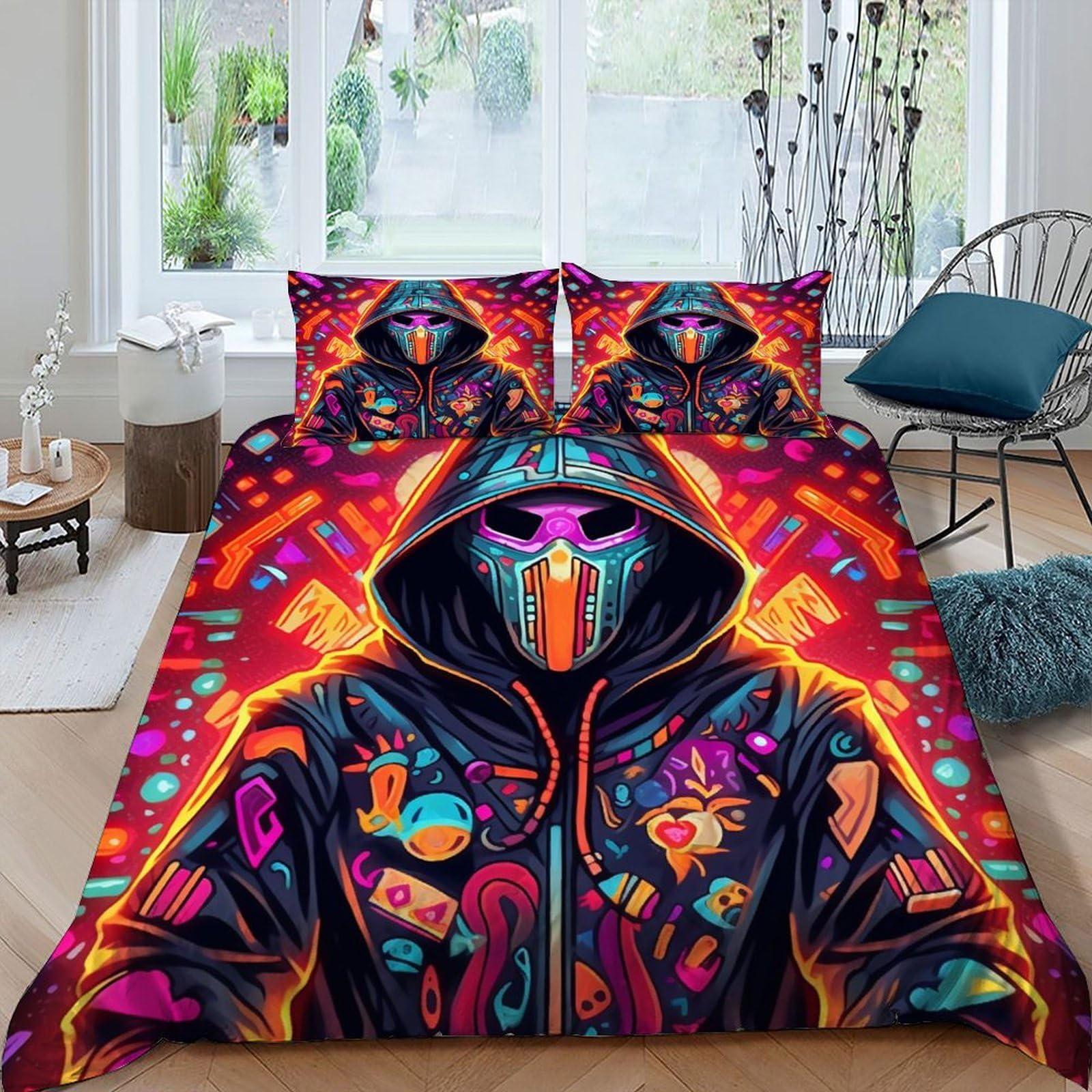 Housse de couette gothique skull king pour transformer l'ambiance de votre chambre rock
