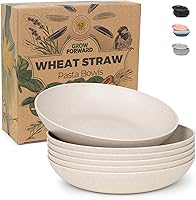 Vista 19 de Grow Forward Tazones de paja de trigo prémium para pasta, 30 onzas, irrompibles, anchos y poco profundos, juego de 6 cuencos de plástico