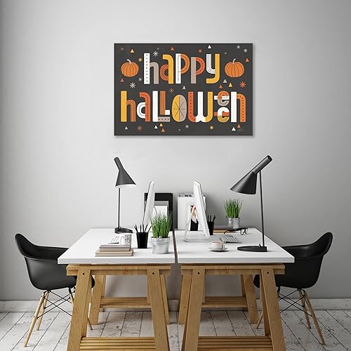 Miniatura 5 de Jaxson Rea "Retro Halloween I Black Gallery Wrapped Canvas by Laura Marshall, 15" x 10"