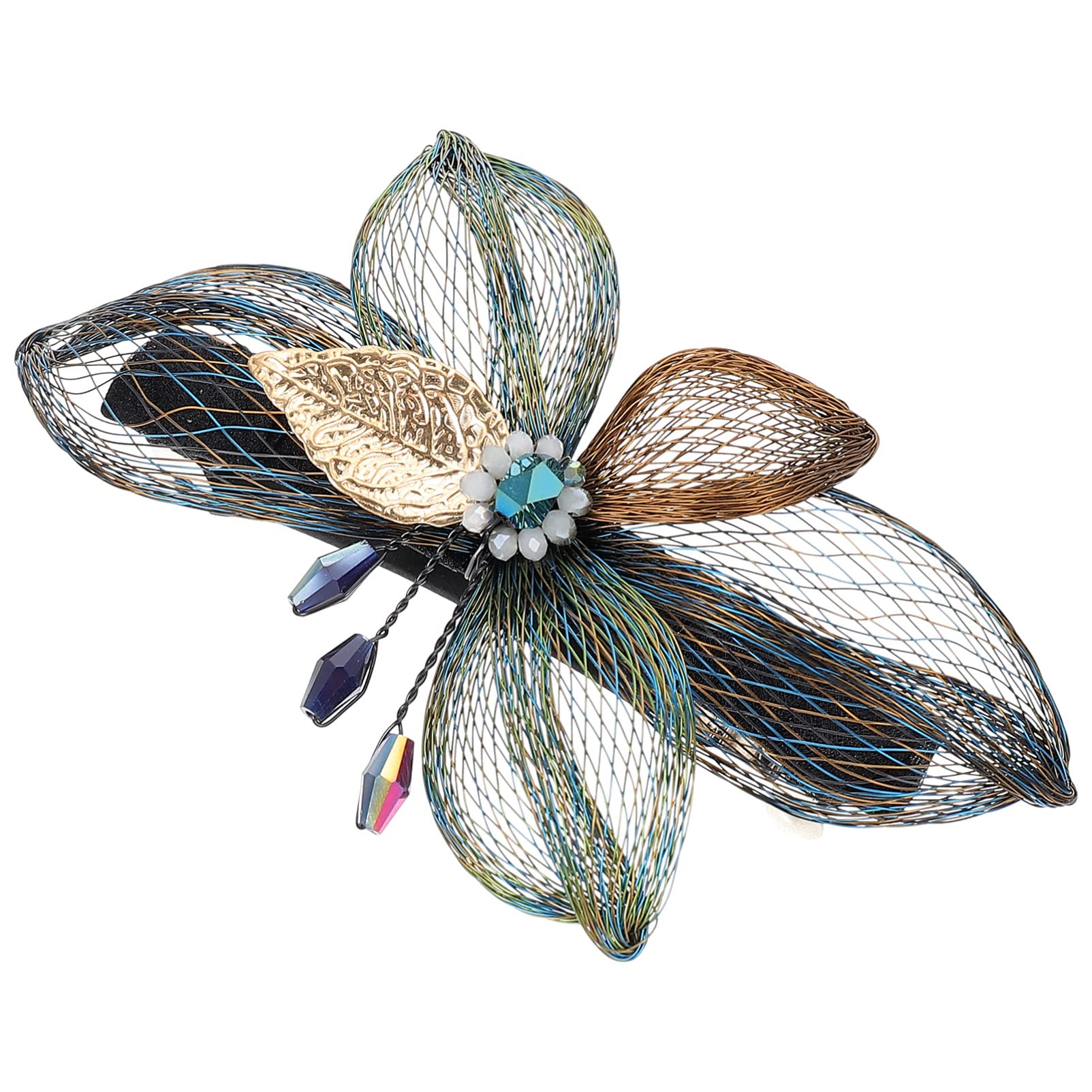 FOMIYES 5 Piezas Horquilla De Alambre De Cobre Peluquero Pinzas De Mandíbula De Cocodrilo Pasador De Pelo Mariposas Pasador Mariposas Cabello Flor De Diamantes De Imitación Primavera Niño