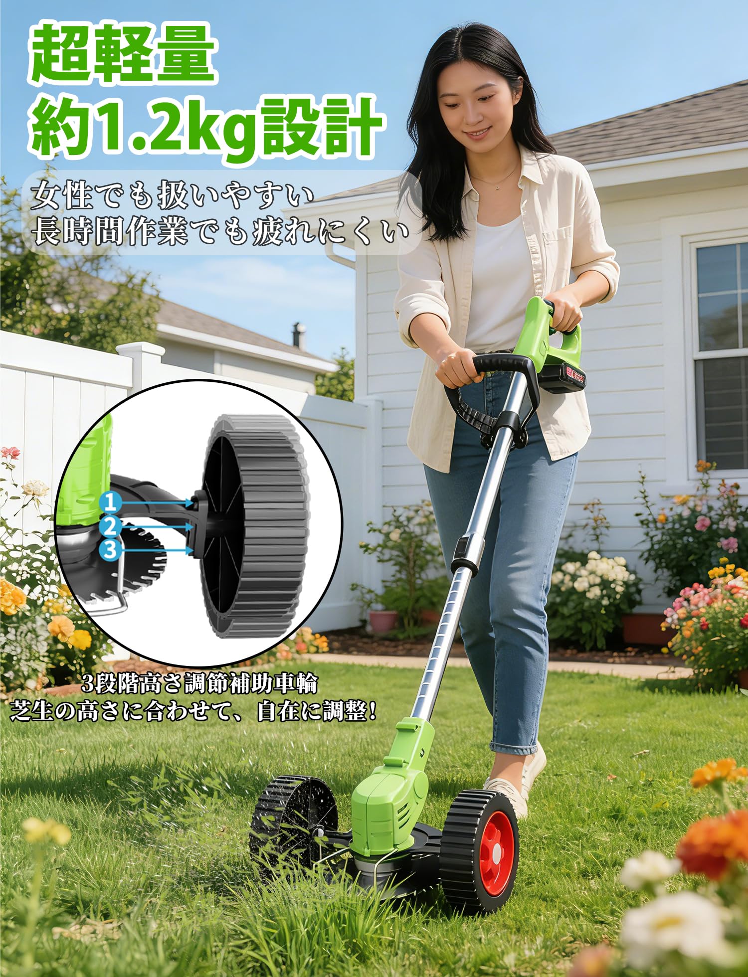 Amazon | 草刈り機 充電式 高性能 21V 4000mAhのバッテリー総容量 強力