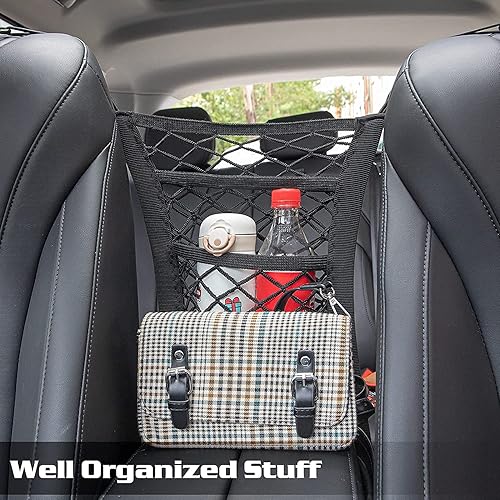 Miniatura 2 de Netting Bag丨3-Layer Car Mesh Organizer - Car Must-Have Universal Elastic Mesh Net Trunk Bag,Car Net Pocket Between Seats,Dog Net Barrier for Car