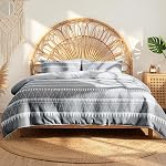 Wajade Duvet Cover Queen Set 3PC Floral Botanical Bedding Ultra-Soft Microfiber with Hidden Zipper (90"x90" Duvet + 2 Pillowcases 20"x36")