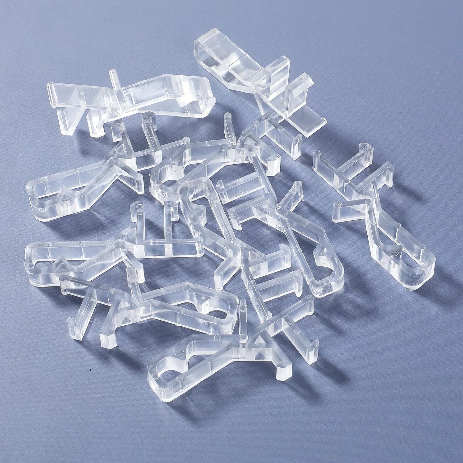 Ptwola 10pcs Valance Clips 1-7/8 Inches Window Blinds Hide Clip Clear Plastic Hide Retainer Holder for Valance Replacement Clips Window Wood Blind Clips Blind Channel Cover Clips