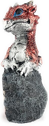 Miniatura 10 de Ain't It Nice Estatua de dragón medieval de dragón bebé con nido de huevo de cristal, figura decorativa, geoda de cristal brillante, figura de