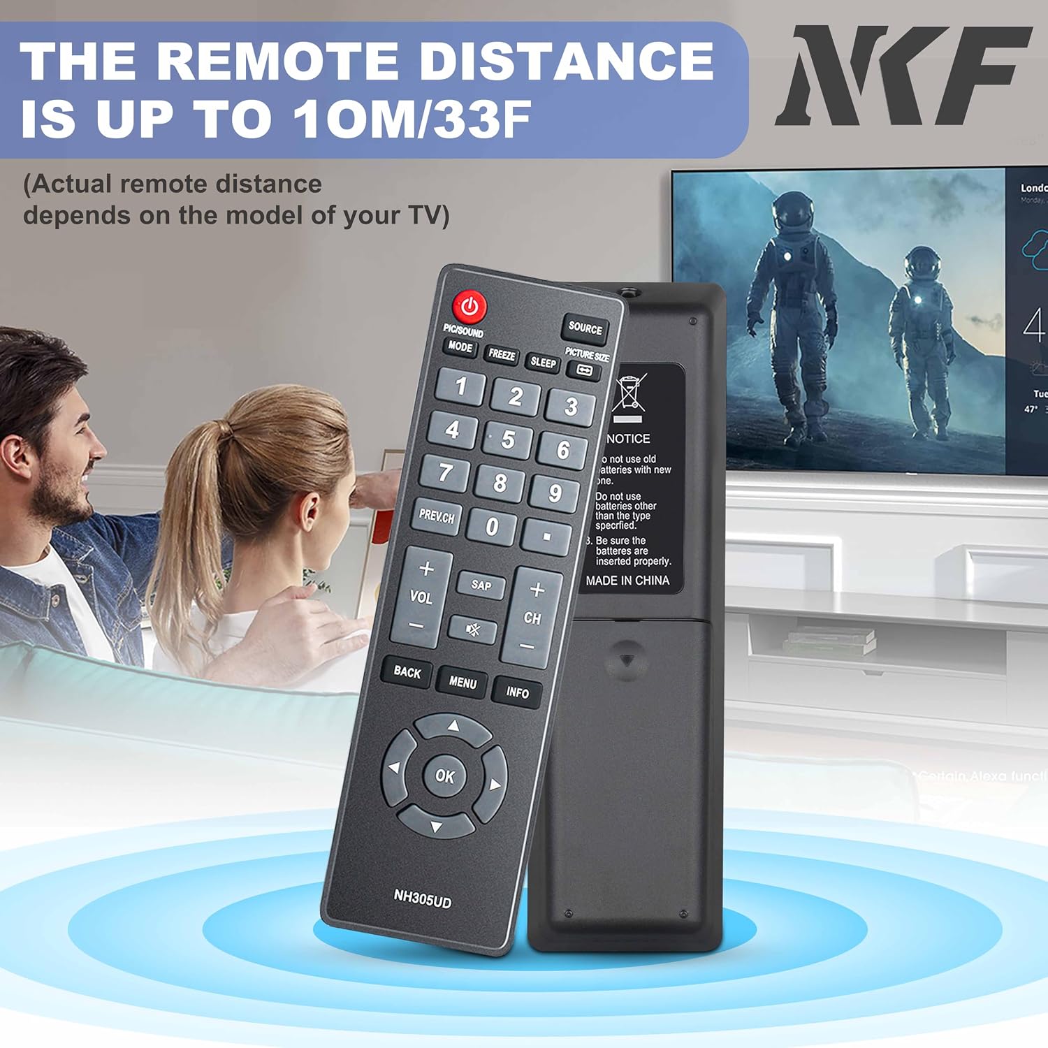 NH305UD for Emerson TV Remote Replacement: Universal Remote Control for All Emerson TV LF501EM4 LF501EM4F LE240EM4 LC320EM3FA LF402EM6 LF402EM6F LF461EM4 LF461EM4A Replace NH310UP NH301UD
