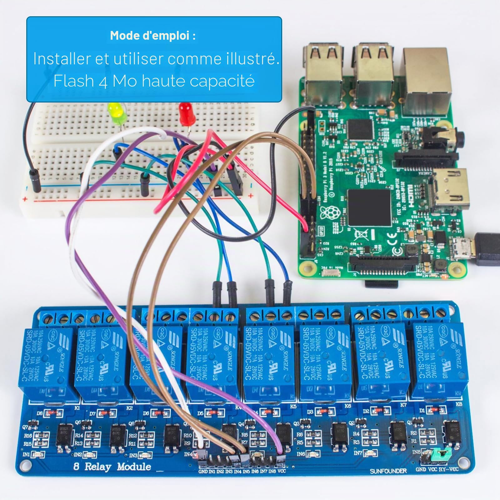 Binghe 8 Canaux ESP Module de Relais, DC5-30V Relais ESP WIFI Bluetooth 8 relais avec Carte de développement ESP-32-WROOM pour Carte de Développement Secondaire ESP（LC-Relay-ESP-32-8R-D5）
