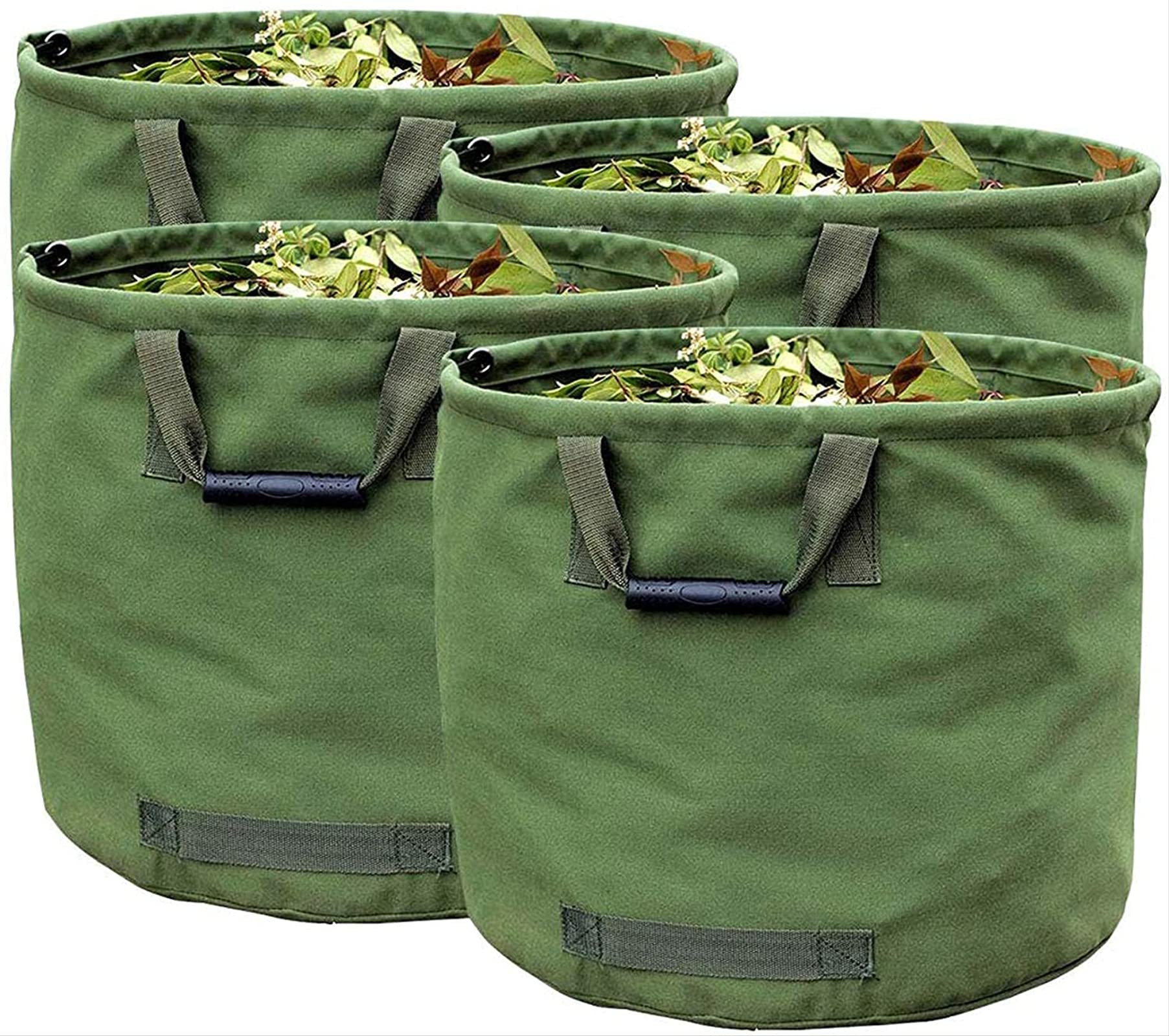 Venuy Sacchi per Rifiuti da Giardino 125l Heavy Duty con Manici, Sacco Foglia Verde con Tessuto di Tela (h45.7 Cm, D55.8 Cm)