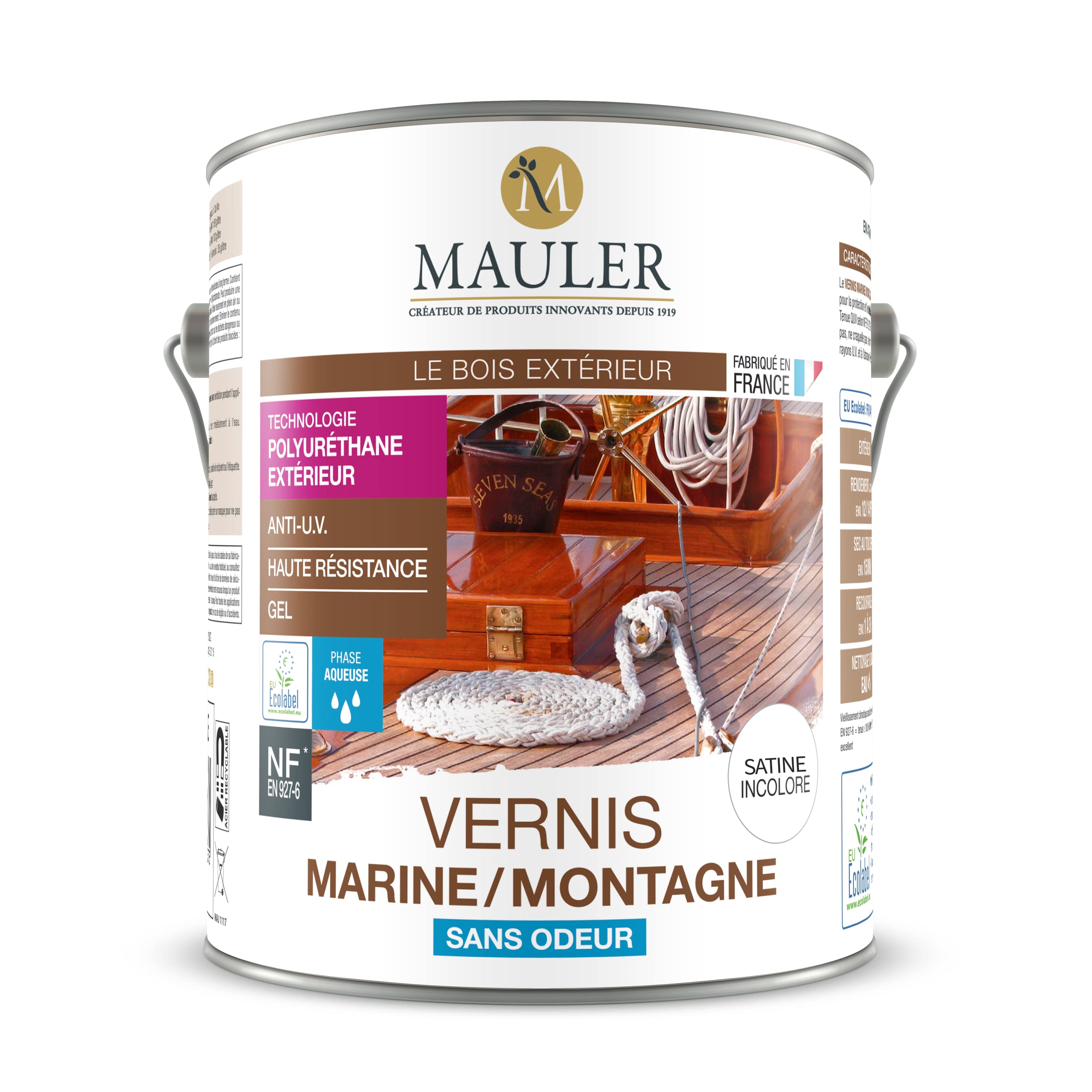 Laca para madera exterior - condiciones climáticas extremas - Protección UV y meteorológica - satén - 2L5 incoloro MAULER