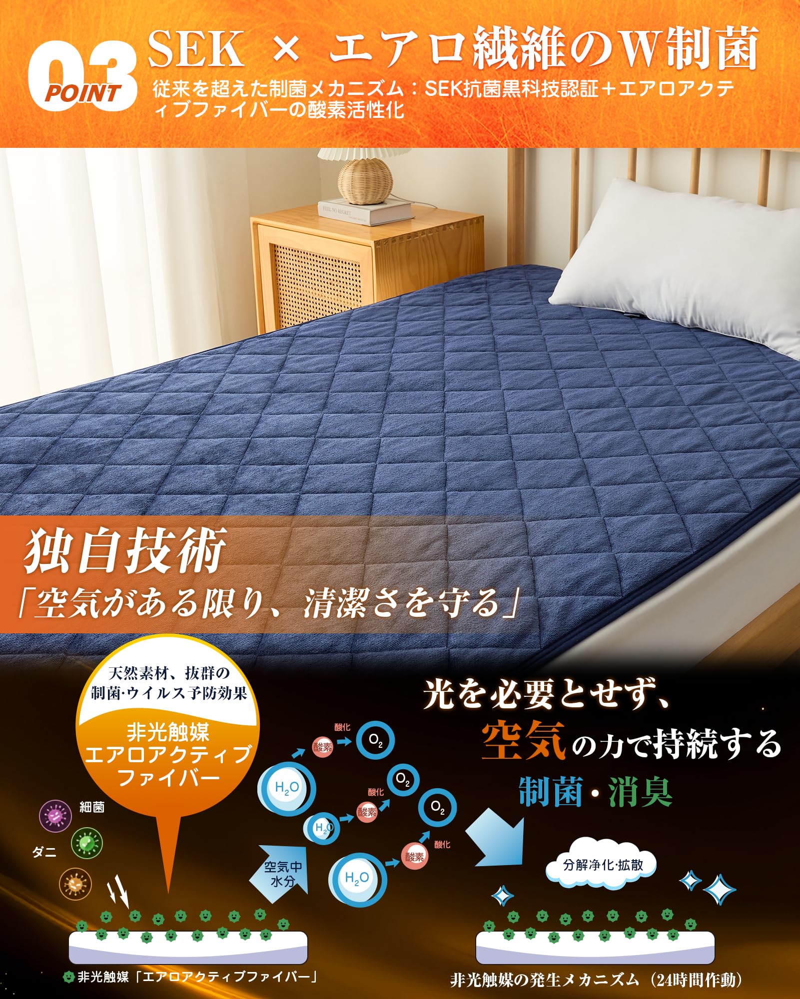 Amazon｜VK Living 敷きパッド シングル リバーシブル 冬 【SUPER HOT