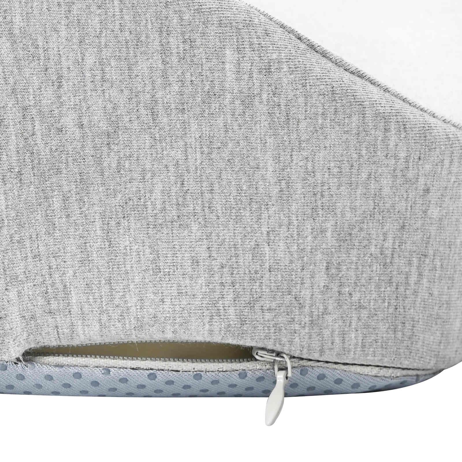 Cojín de asiento monocolor gris claro, 50 x 43 x 10 cm, espuma viscoelástica ergonómica con funda extraíble, antideslizante, para comedor, cocina, oficina, silla de ruedas y cojín de suelo