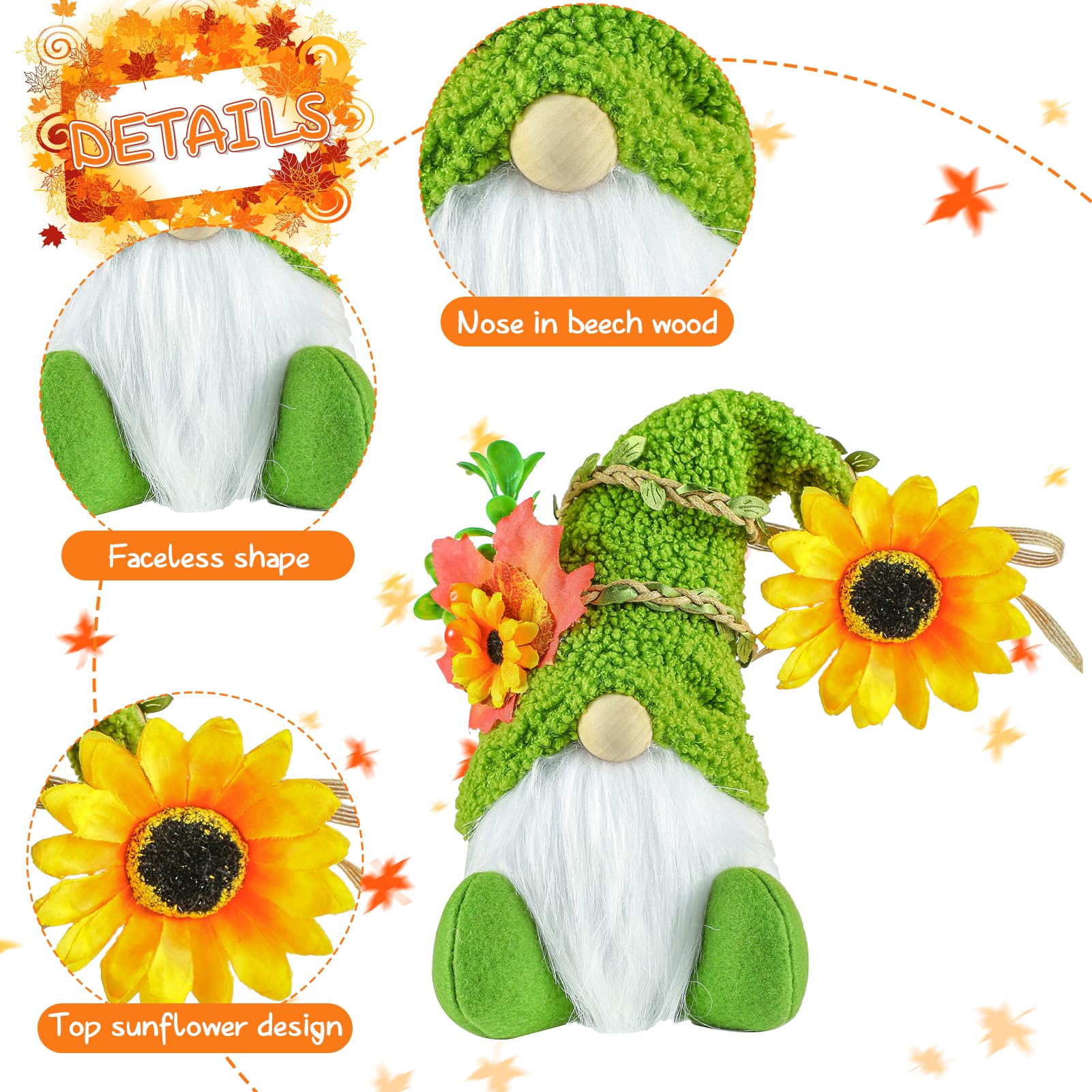 Gonk Ornement, Gnome En Peluche Décoration Poupée Gris En Peluche Farci