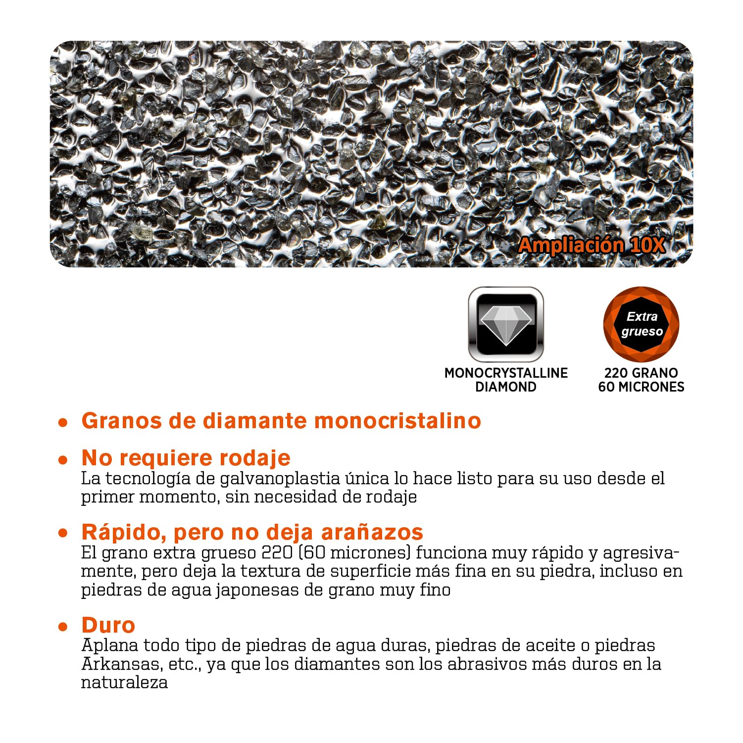SHARPAL 145H Plato Diamantado, Aplanador de Piedras de Afilar, Extra Grueso 220 Granos para Afilar y Aplanar Piedras Gruesas, Fijar y Re-nivelar cualquier Piedra de Afilar