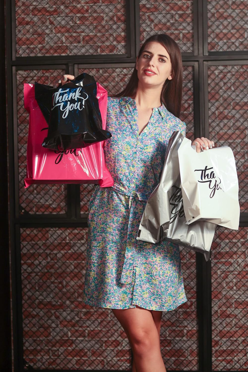 Infinite Pack Thank You Merchandise Bags, Die Cut Handles, Retail Shopping Bags for Boutique - Choose Color & Size - Image 9