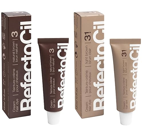 RefectoCil Paquete de 2 tintes para el cabello en crema, tinte profesional para un color duradero