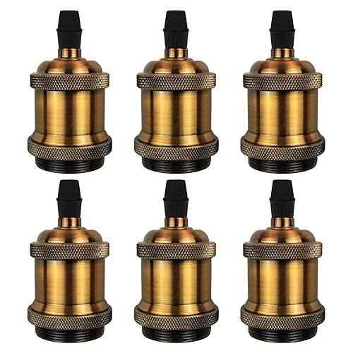 DiCUNO - Portalámparas colgante E26 E27 vintage con certificación UL, iluminación que puedes colocar tú mismo para uso industrial y decorativo,