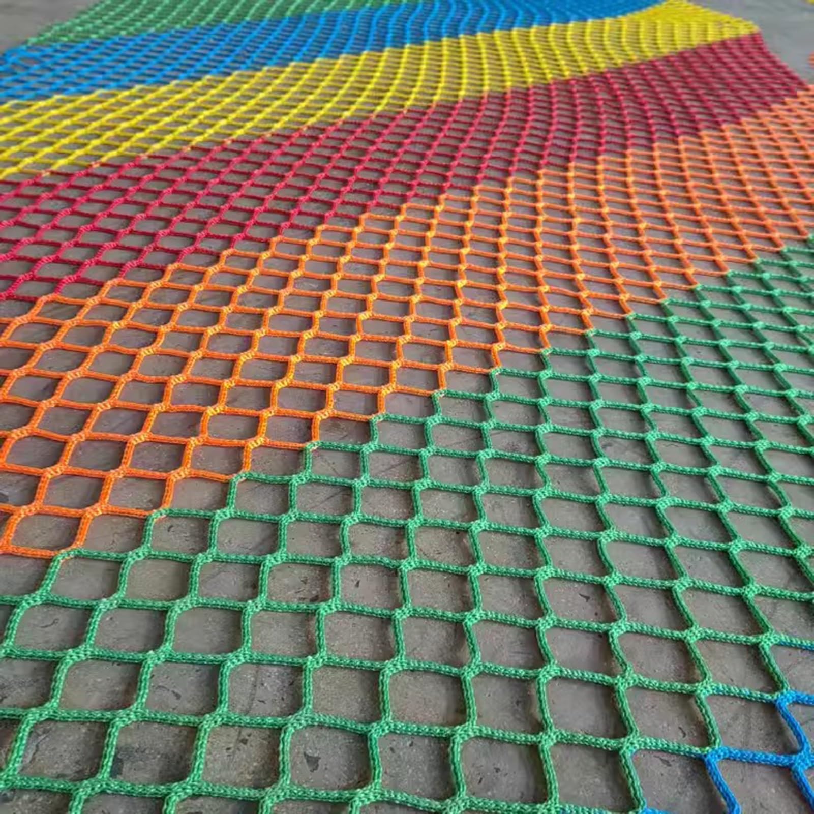 Rete di sicurezza per arrampicata all'aperto, 5 x 7 m, in poliestere resistente, senza nodi, resistente ai raggi UV, perfetta per bambini e animali domestici, protezione extra per un gioco sicuro