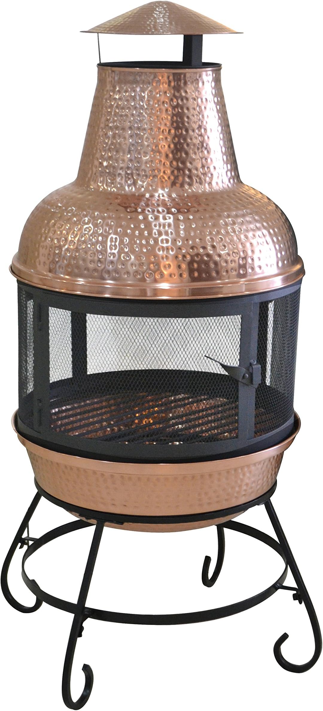 DM-6554-CC Cape Copper Chiminea, White