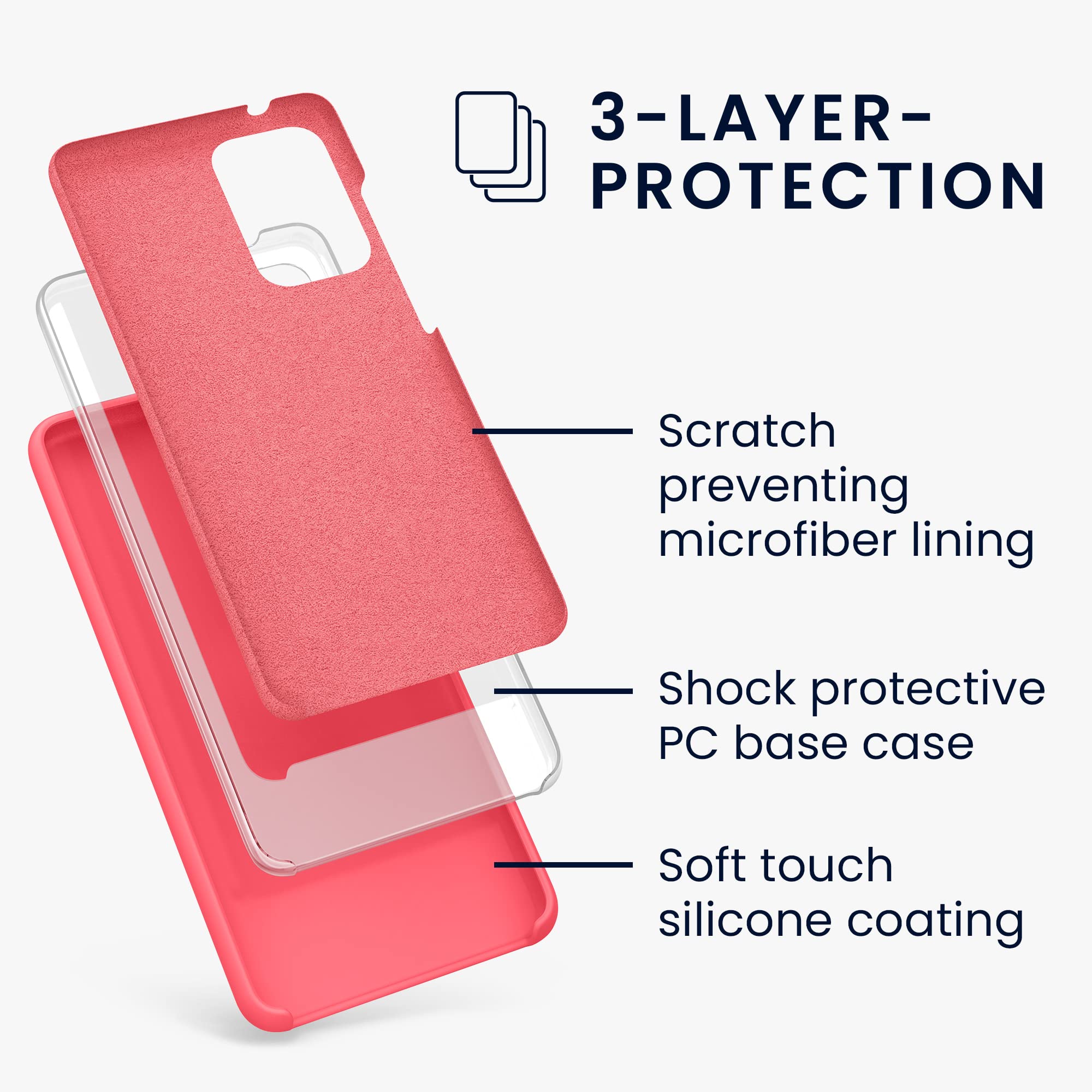 kwmobile Case Compatible with Samsung Galaxy A52 / A52 5G / A52s 5G Case - TPU Silicone Phone Cover with Soft Finish - Neon Coral