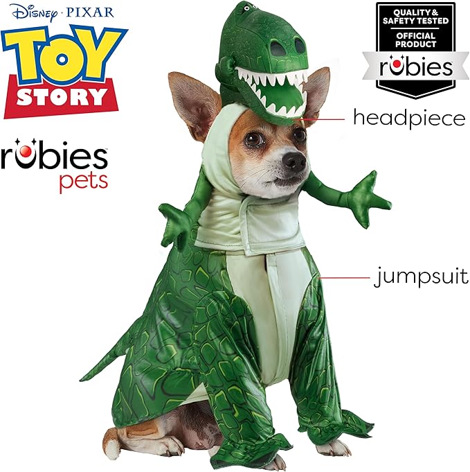 Toy Story: Disfraz de Rex para Perros o Gatos por Rubies, Talla S miniatura 2